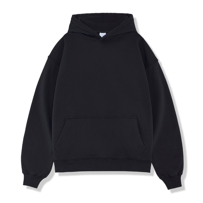 Autumn and Winter New 380g Solid Color Plush Hooded Sweater for Heavyweight Fleece men's hoodies sweatshirts