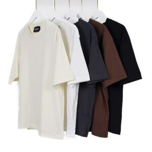 New Loose and Heavyweight 260g Round Neck Short Sleeve T-shirt Customized Printing Logo Embroidery Work Suit Customized