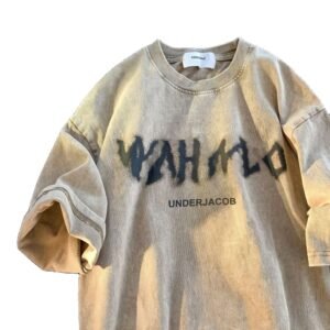 Streetwear Oversized Heavy Cotton Graphic High Quality Print Heavyweight Acid Wash Vintage Men's t-Shirts