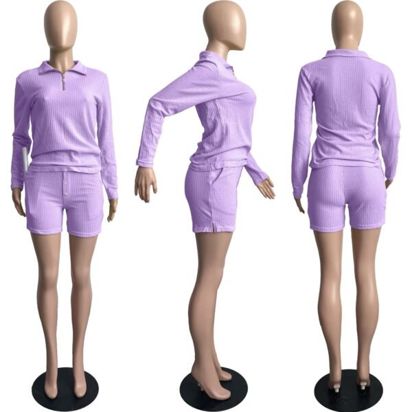 2 piece women knitted waffle lounge wear ladies clothing summer outfits spring autumn clothing biker shorts clothes