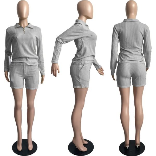 2 piece women knitted waffle lounge wear ladies clothing summer outfits spring autumn clothing biker shorts clothes