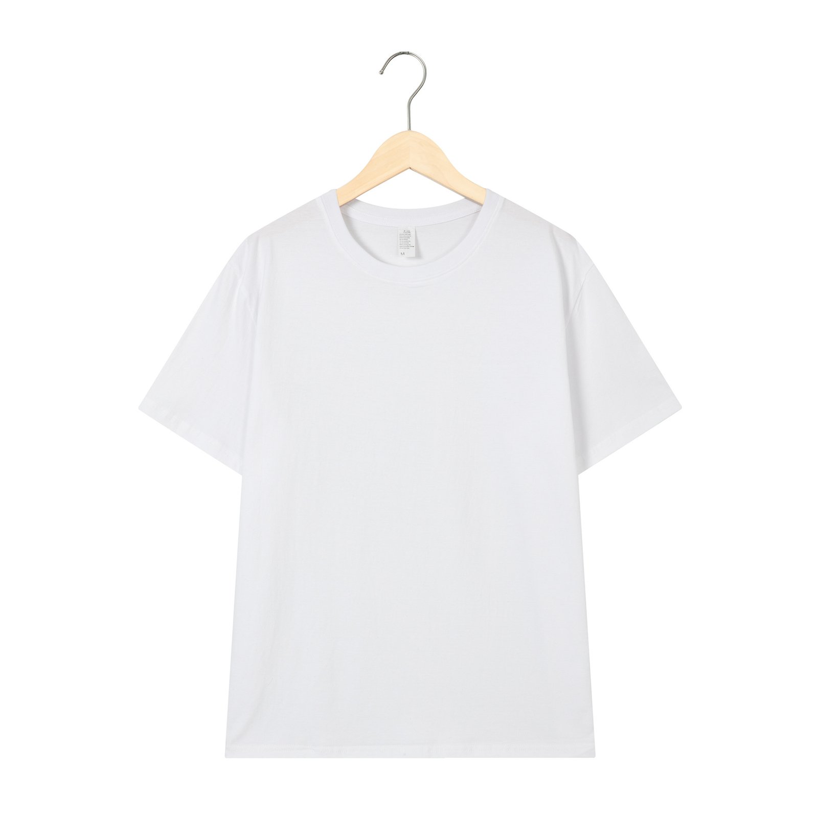 200gms Summer Cotton Short Sleeve T shirt Men's Solid Loose Round Neck plus size T shirt