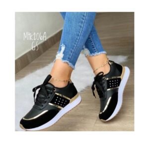 2024 Hot new fashion women's large size shoes thick bottom color matching casual low top sneakers
