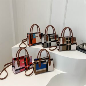 2024 New Arrival Fashion Woman Bags Lattice Handbags for Woman Lady Square Bags Stitching Color Sling Bags