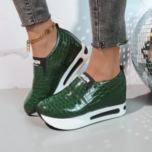 2024 new casual large size increase high pure color women's sports shoes