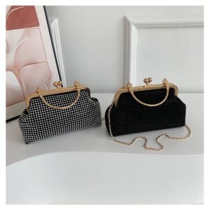 2024 New Diamond Fashion Handbags Female Simple Locking Small Purses And Handbags Chain Shoulder bag