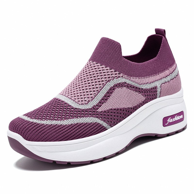 2024 new style lightweight Breathable Sneaker with Custom Logo Fabric Upper and Mesh walking style for ladies