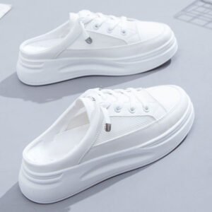 2024 New Summer Wear Net Surface Breathable Casual Shoes Lazy Small White Shoes
