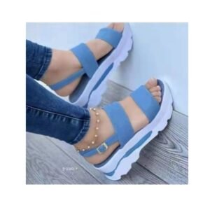 2024 New The new Summer plus-size wedge-toe clasp sandals for women with platform soles and Roman sandals for women