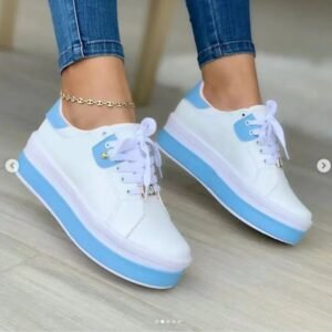 2024 New white comfortable high-quality colorful female PU casual shoes large size