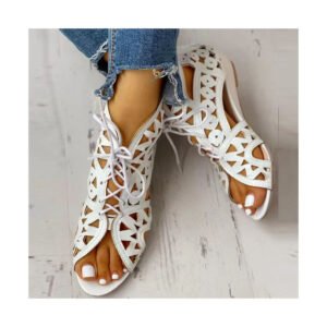 2024 summer new women wear flat hollow-out ethnic style sandals