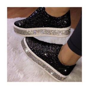 2024 Summer Women shining Sneakers New Casual Flat Ladies Vulcanized Shoes Breathable Lace Up Sneakers Outdoor Sport Shoes