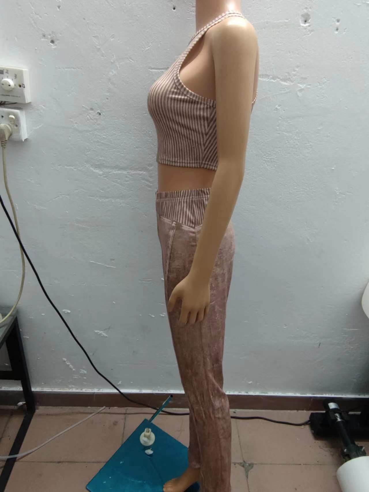 2024 tank top two piece sets long pants summer spring clothing new design 2024 custom blank ribbed women outfits