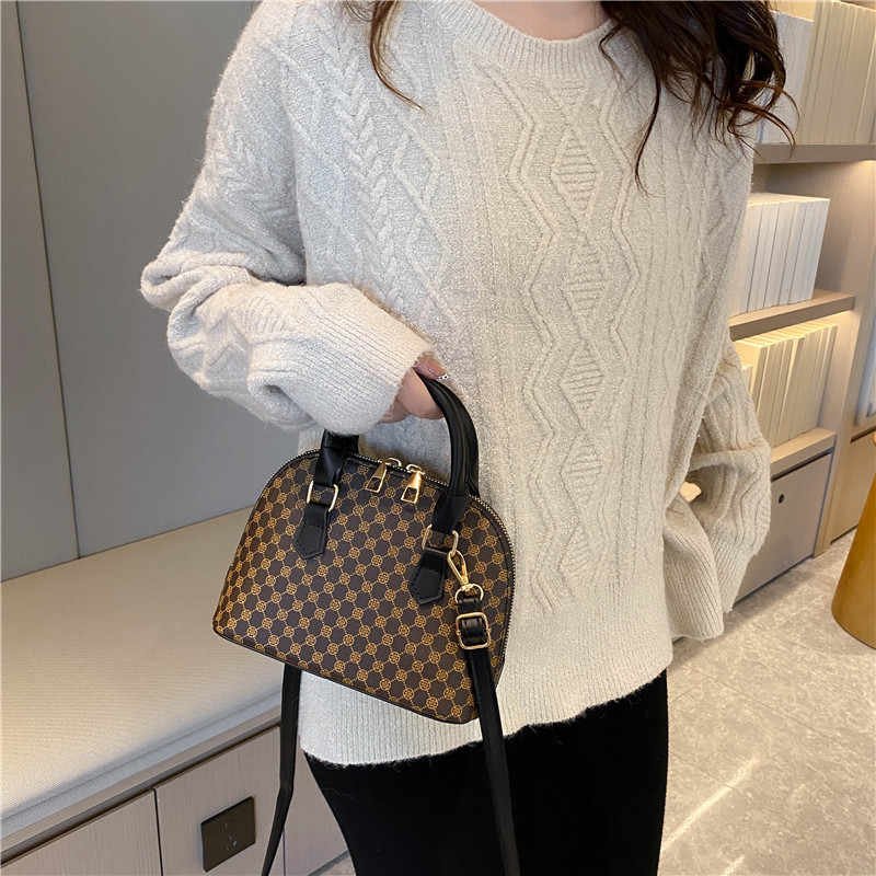 Luxury designer branded shell handbags for women PU leather cross-body shoulder bag ladies
