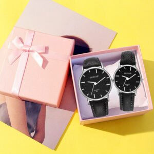 A Pair Couple Watch with box set fashion watches for men casual Wristwatches Male Clock Quartz couples watch set