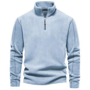 Autumn and winter new men's stand collar zipper long-sleeved hoodie men sports color casual men's coat