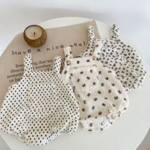 autumn newborn clothes Infant cute printed straps romper fashion baby Jumpsuit