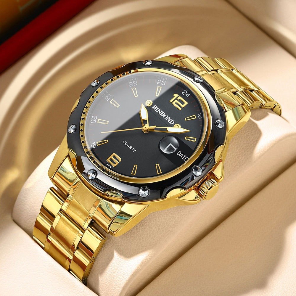 BINBOND Luxury Watches men wrist Business Wristwatch Waterproof Luminous Date Quartz Watch for men Top brand Men watches