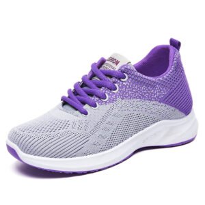 Breathable Flying Woven Student Walking Style Shoes Anti Slip Soft Sole Sports And Leisure Ladies Shoes