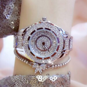 BS Top Brand Diamond Women Watches Luxury Gold Quartz Wrist Watches steel Clock Female Watch relogio feminino Ladies wristwatch