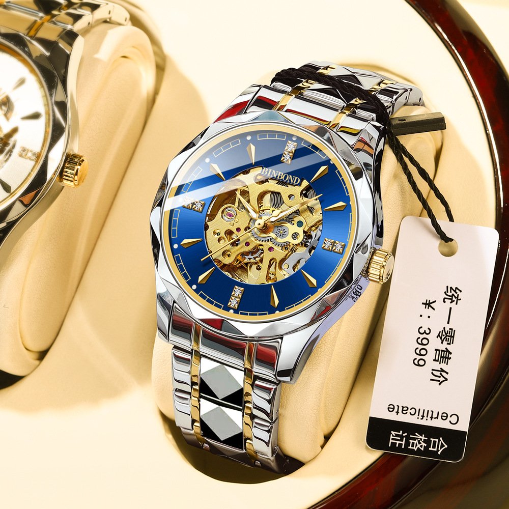 Business Mechanical Watches men Brand Luxury Gold Design Automatic Skeleton Mechanical Watch For Men Husband gift Father gift
