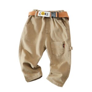 C108052 autumn solid color boy pants 2021 casual cotton trousers for 1-4T boy