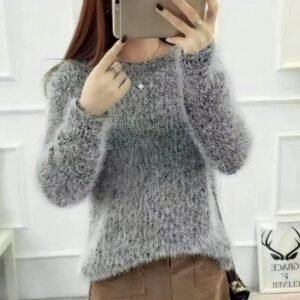 Candy Color Women Pullover Sweaters O-Neck Long Sleeve Knitted Thick Top Autumn Winter Lady Slim Sweaters