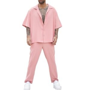 Casual pants and shirt set for mens casual two piece set hot selling tracksuit men clothing