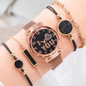 Cheap Watch Set For Women reloj mujer Luxury Magnetic Ladies Watch Quartz Wristwatches with Bracelet set Relogio Feminino