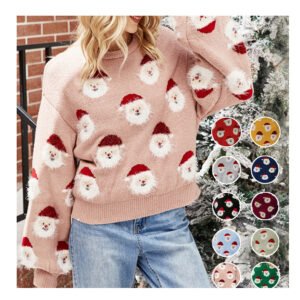 Christmas sweaters for women casual ladies long sleeve knit sweater long sleeve knit top