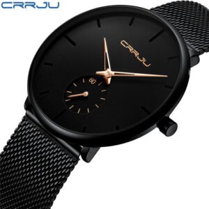 CRRJU Top Brand Luxury Watch Men Stainless Steel Men Watches Classic Quartz Wrist Watch for men gifts relogio masculino