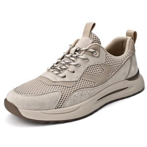 Custom LOGO Breathable Genuine Leather Upper Rubber Sole Men Casual Sneakers