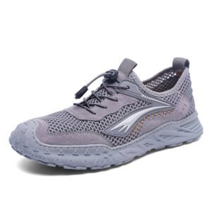 Custom LOGO In Ready Stock Mesh Upper Breathable Hand Made Sewing Men Cool Summer Casual Sport Shoes