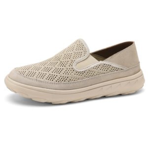 Custom LOGO In Ready Stock Mesh Upper Breathable Hand Made Sewing Men Summer Casual Loafer Sandal Shoes