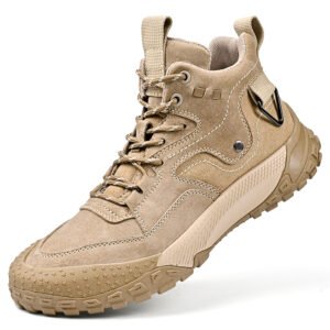 Custom LOGO OEM Service Genuine Leather Middle Top Anti Slip Men Hiking Mountain Boots