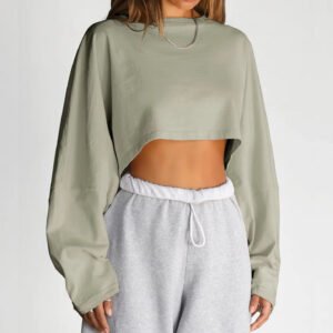 Custom Logo Women Long Sleeve Tops High Quality Solid Color T-Shirt Top Crop Tops For Women T-Shirt