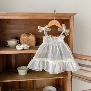 cute newborn mesh dress infant halter looseclothes baby girls prom dresses