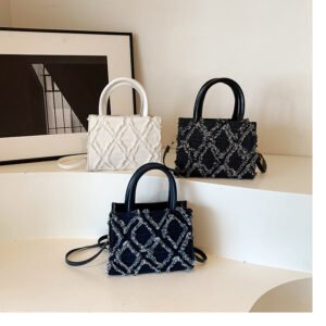 Denim autumn new women's simple fashion shoulder bag personality small square bag