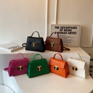 Design bag female bag 2023 popular new fashion lock ladies shoulder bag solid color