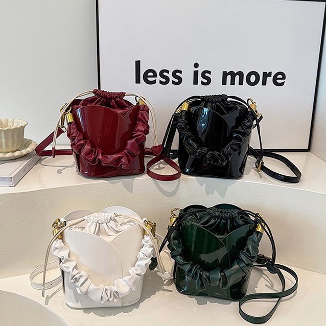 Designer Luxury Flower Petal Bucket Women's Handbags PU Leather Shoulder Bags For Woman