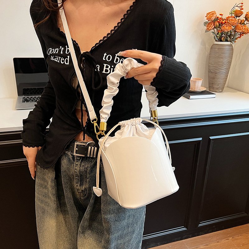 Designer Luxury Flower Petal Bucket Women's Handbags PU Leather Shoulder Bags For Woman