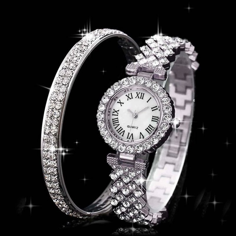 Diamond Women Quartz Watches jewelry Set For Women Fashion Geometric Bangle Ladies Clock Wristwatches ladies watch for gifts