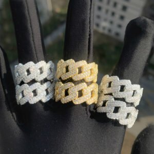 European and American hip hop rings for men copper inlaid zircon men rings diamond Cuban ring trendy Jewelry manufacturer