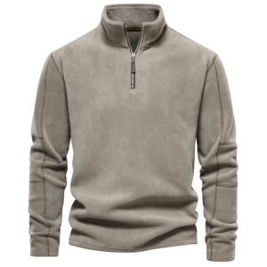 European and American mens sweater placket zipper design solid color high neck bottom knitted shirt