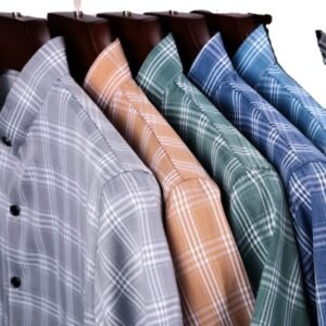 Factory Direct summer stand-up collar plaid short-sleeved shirt for men breathable casual