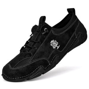 Factory Supply Breathable Lace Up Anti-slip Microfiber Leather Mesh Upper Hand Made Casual Men Shoes Sneakers