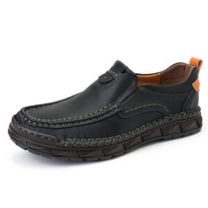 Factory Supply Italian Handmade Comfortable Office Men Genuine Leather Dress Shoes Large Size Business Leather Loafer Shoes