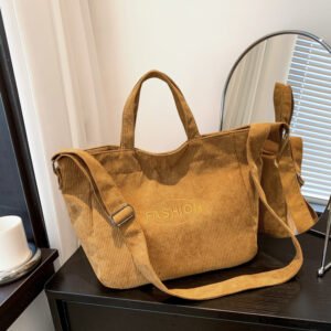 Factory Wholesale Popular Texture High-Capacity Solid Color Shoulder bag Custom Canvas Tote Bag With Zipper