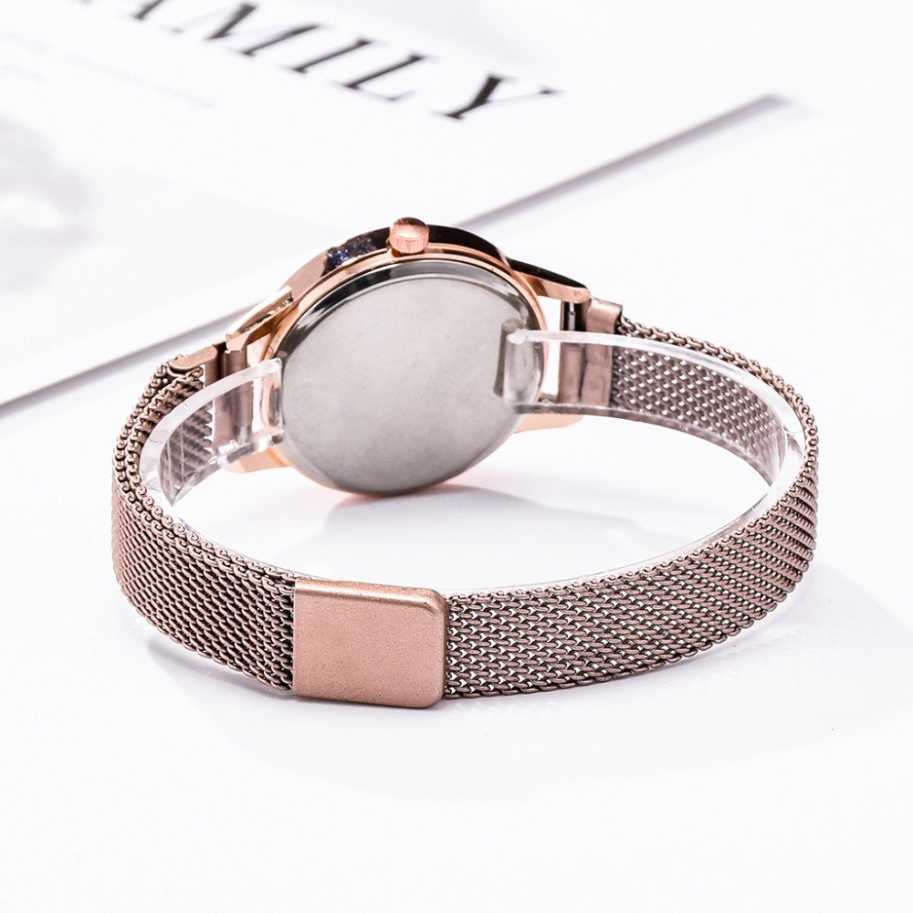 Fashion 2pcs Set Women Watches Simple Magnet Flower Rhinestone Watch Ladies Wrist Watch Bracelet Set Black Clock Reloj Mujer