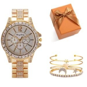 Fashion Cheap Women Watch +Bracelet+box set Ladies Watch for girl Casual Quartz Wristwatches Clock Relogio Feminino jewelry sets